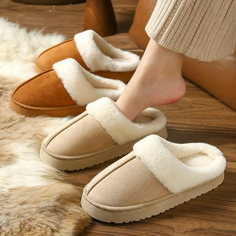 2025 New Style Home Warm Cotton Slippers for Women, Autumn and Winter Plush Indoor Slippers for Men, Thick-Soled Non-Slip Home Slippers for Winter - Image 7