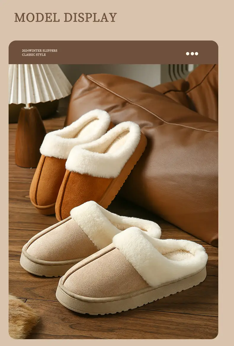 2025 New Style Home Warm Cotton Slippers for Women, Autumn and Winter Plush Indoor Slippers for Men, Thick-Soled Non-Slip Home Slippers for Winter — feature 14