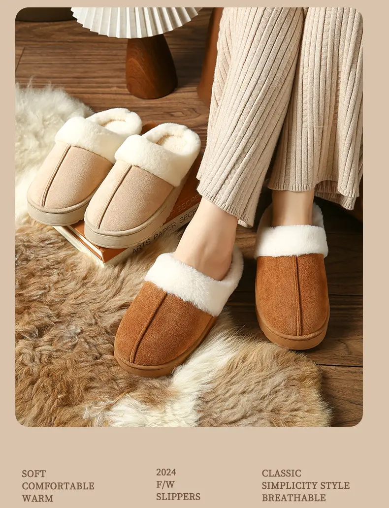 2025 New Style Home Warm Cotton Slippers for Women, Autumn and Winter Plush Indoor Slippers for Men, Thick-Soled Non-Slip Home Slippers for Winter — feature 15