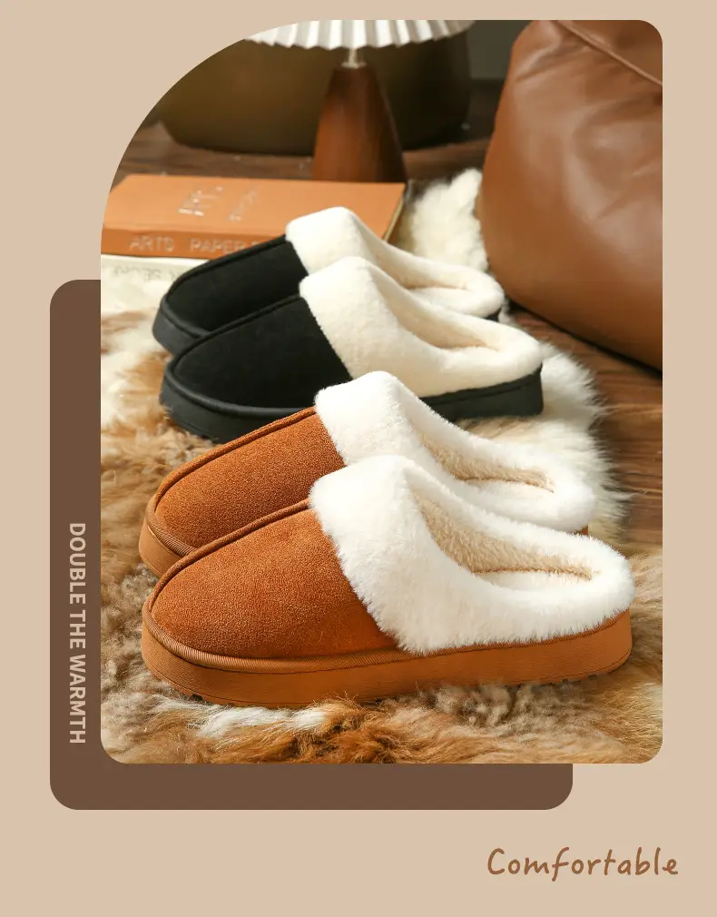 2025 New Style Home Warm Cotton Slippers for Women, Autumn and Winter Plush Indoor Slippers for Men, Thick-Soled Non-Slip Home Slippers for Winter — feature 4