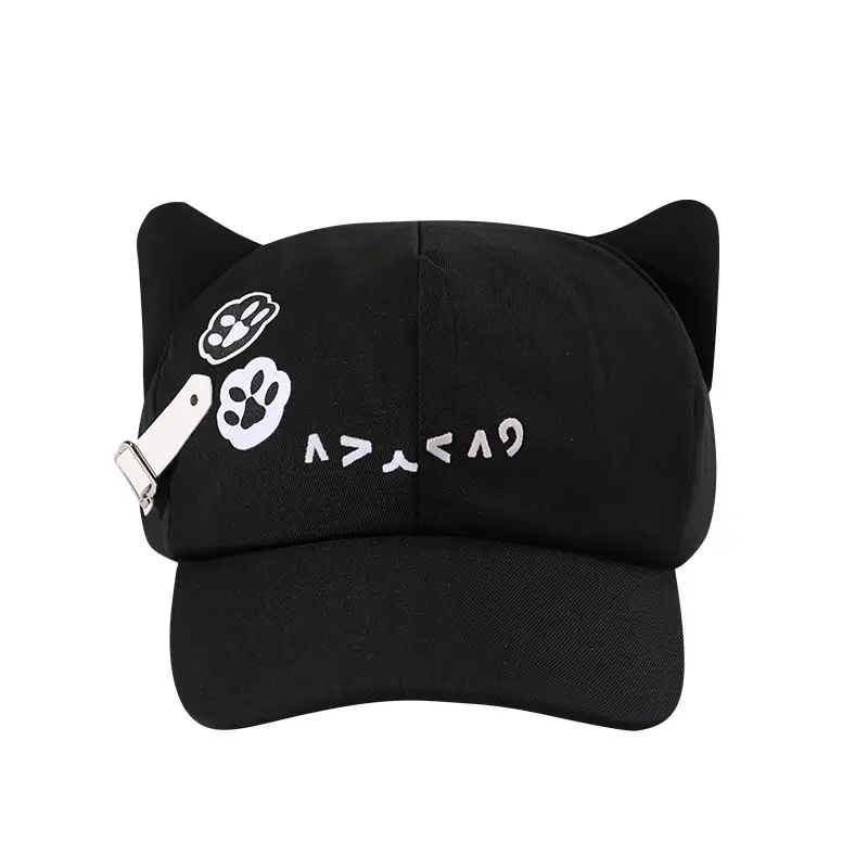 Cute Cat Ear Hats for Women Black White - Image 9
