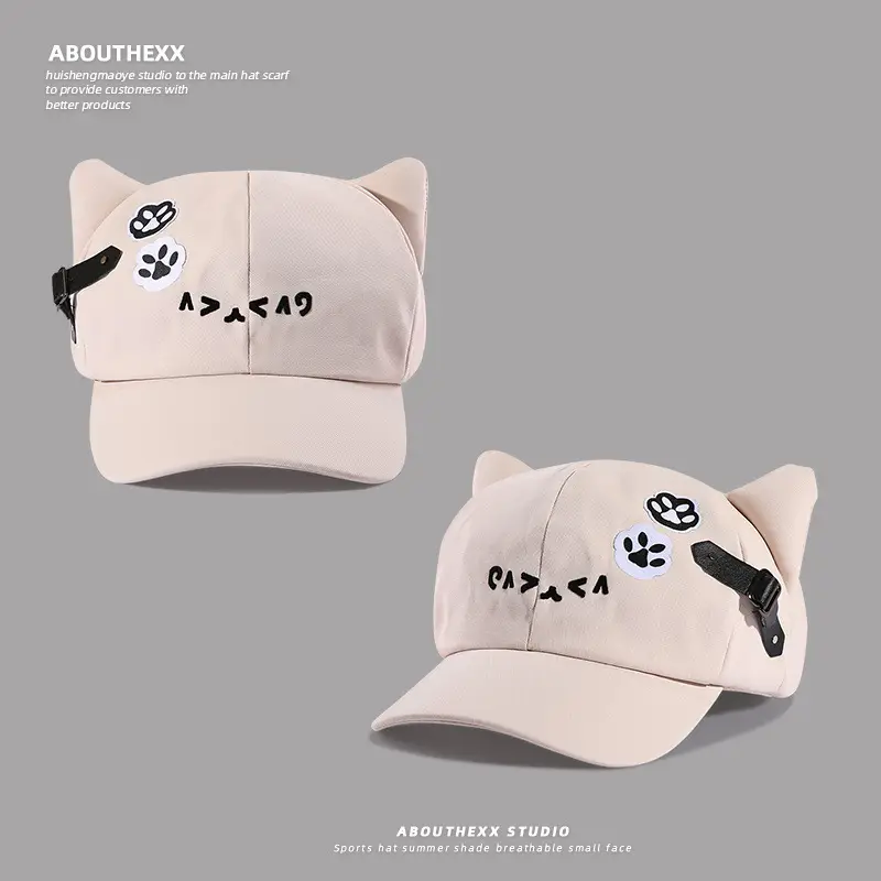 Cute Cat Ear Hats for Women Black White — feature 5