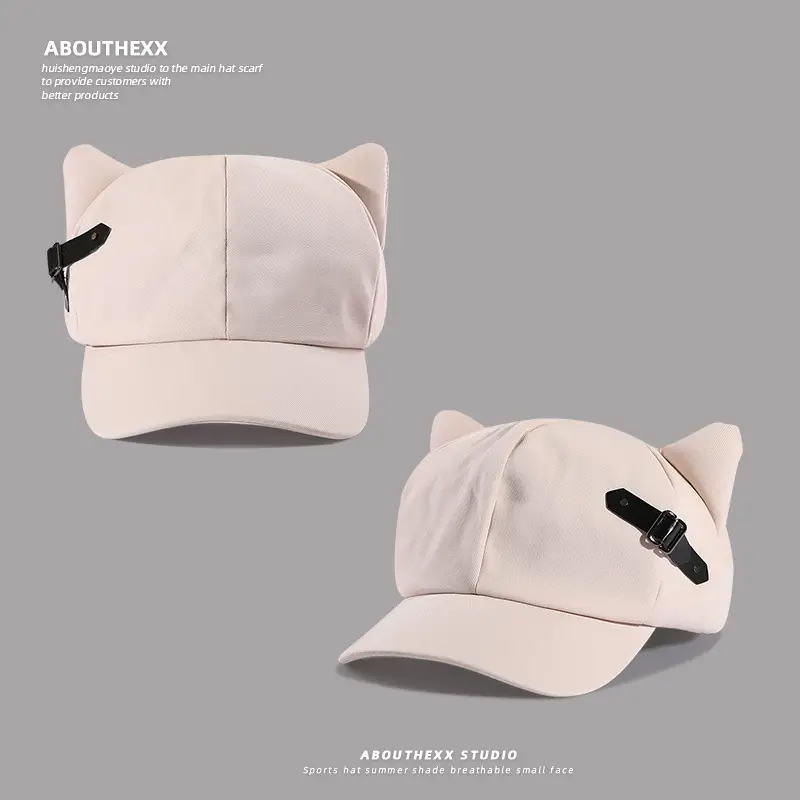 Cute Cat Ear Hats for Women Black White — feature 6