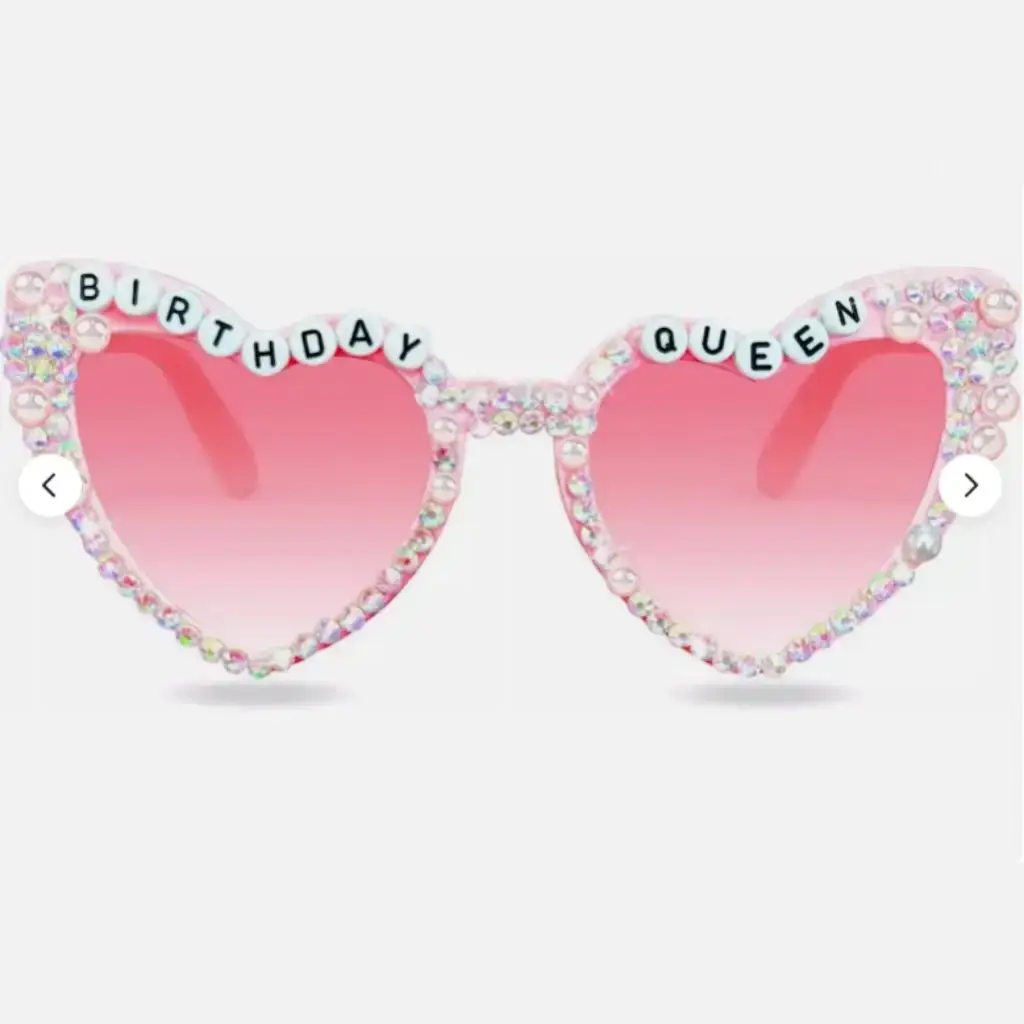 Women's Heart-Shaped Birthday Sunglasses with Pearl Beads - Image 7