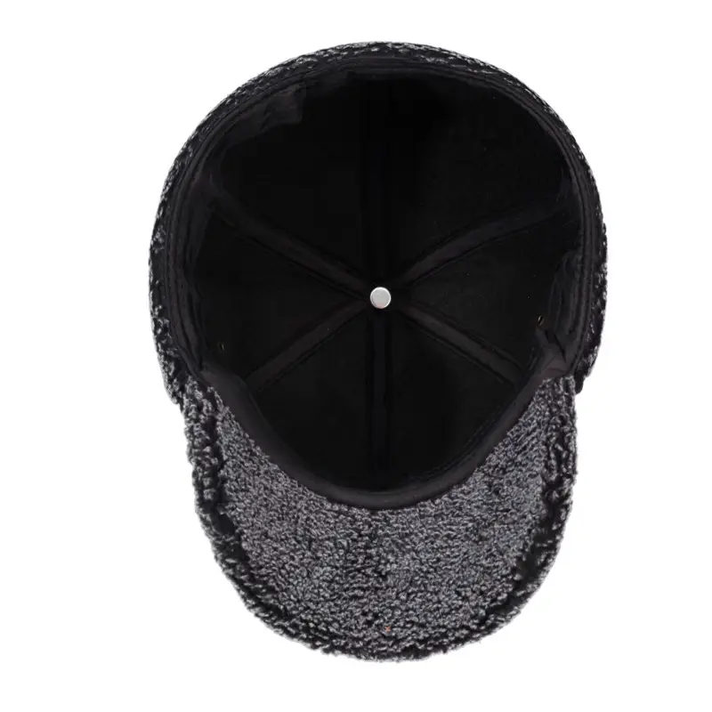 Men's Winter Warm Leather Baseball Cap Black