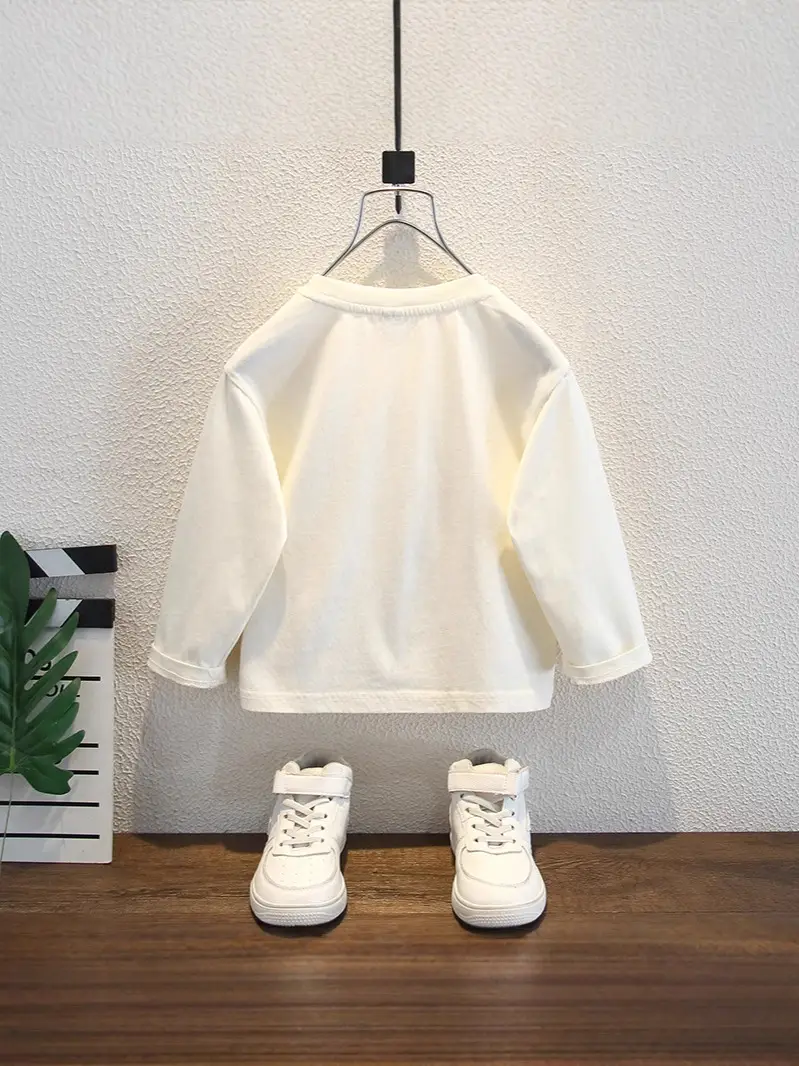9529 Boys T-Shirt White Long Sleeve Spring 2026 - Image 4