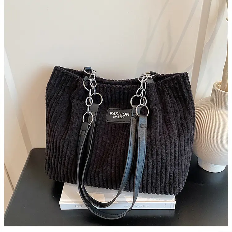 Large Capacity Corduroy Chain Shoulder Bag Women — feature 17