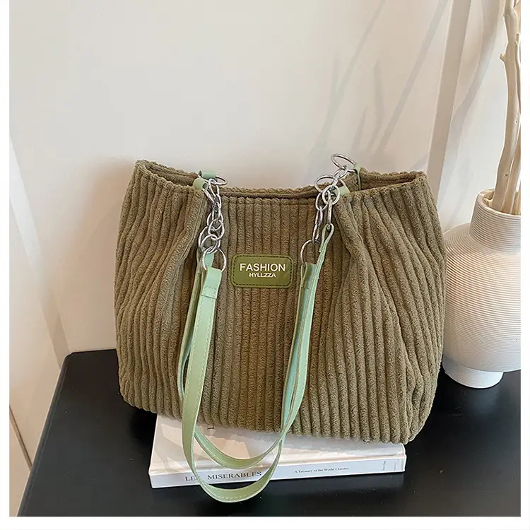 Large Capacity Corduroy Chain Shoulder Bag Women — feature 18
