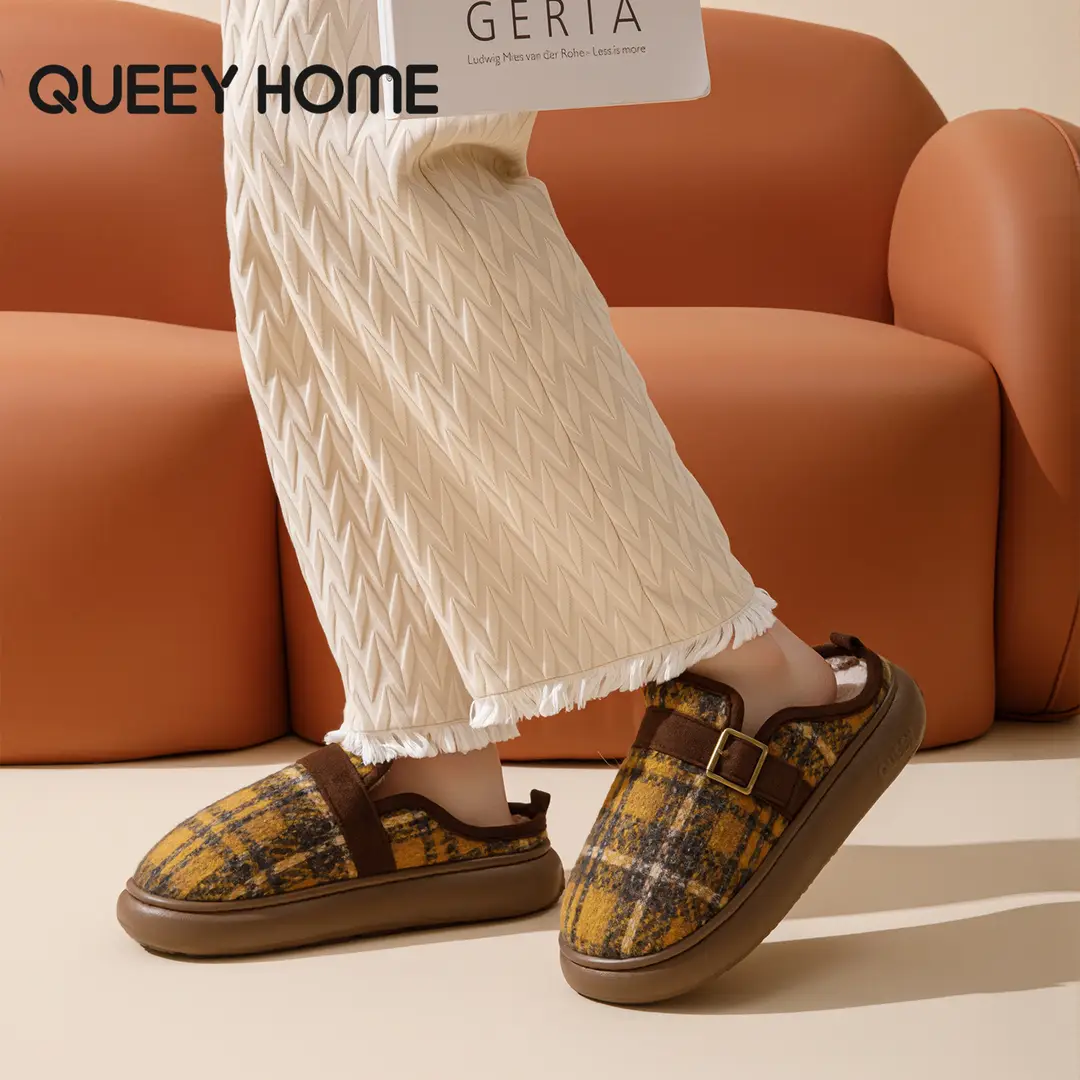 Maternity Cotton Slippers for Women 2026 New Autumn and Winter Indoor Home Thick-Soled Warm Plush Couple Cotton Slippers for Men - Image 5
