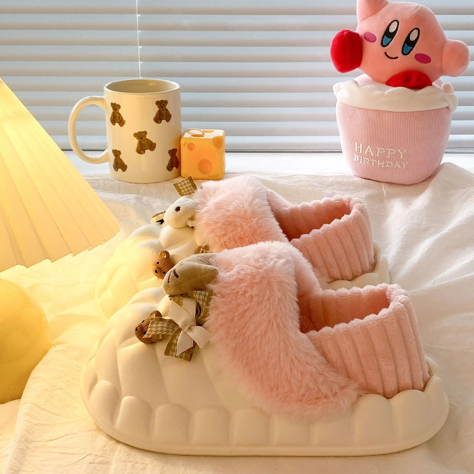 Women Winter Fleece Slippers Pink Warm Non-Stinky - Image 10