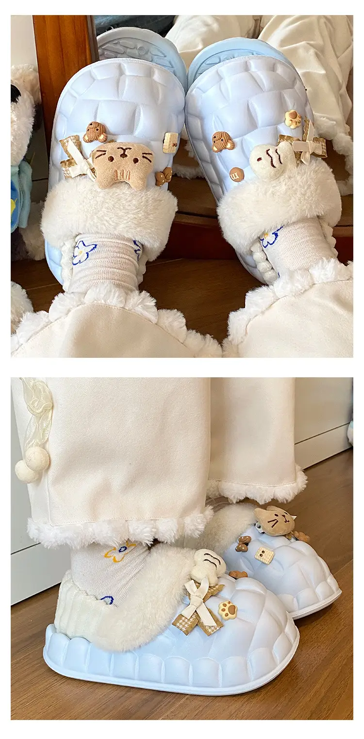 Women Winter Fleece Slippers Pink Warm Non-Stinky — feature 13