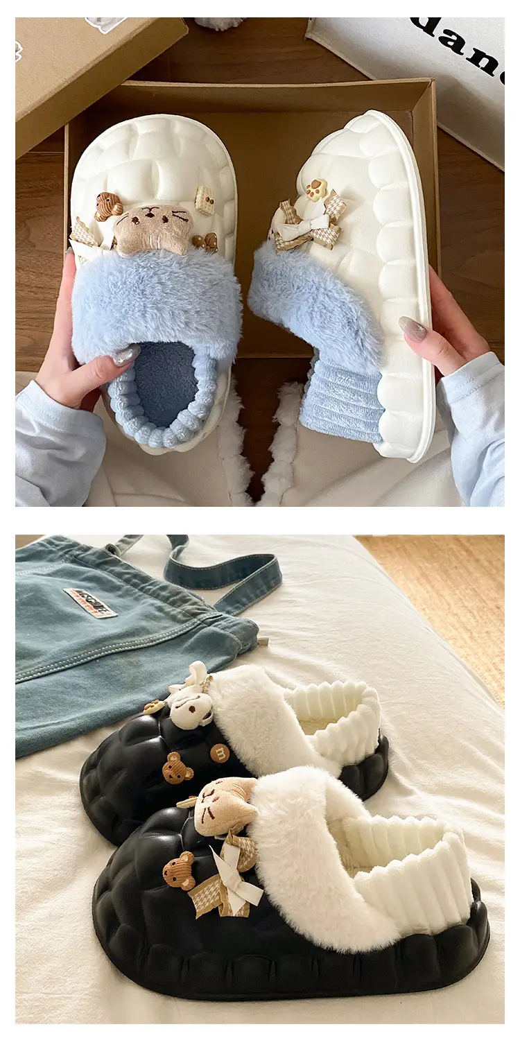 Women Winter Fleece Slippers Pink Warm Non-Stinky — feature 16