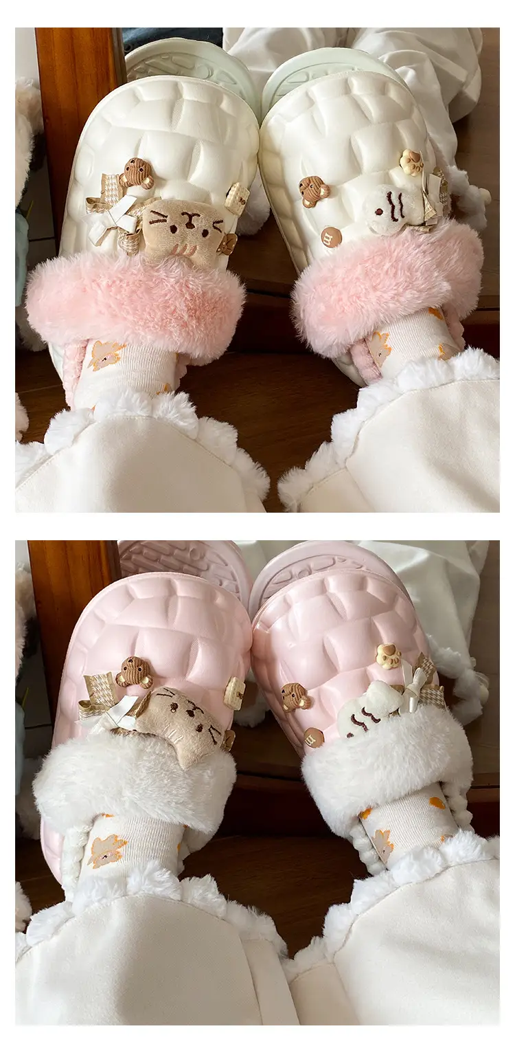 Women Winter Fleece Slippers Pink Warm Non-Stinky — feature 20