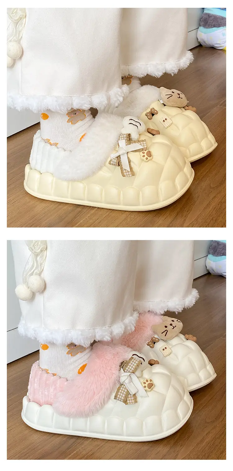 Women Winter Fleece Slippers Pink Warm Non-Stinky — feature 21