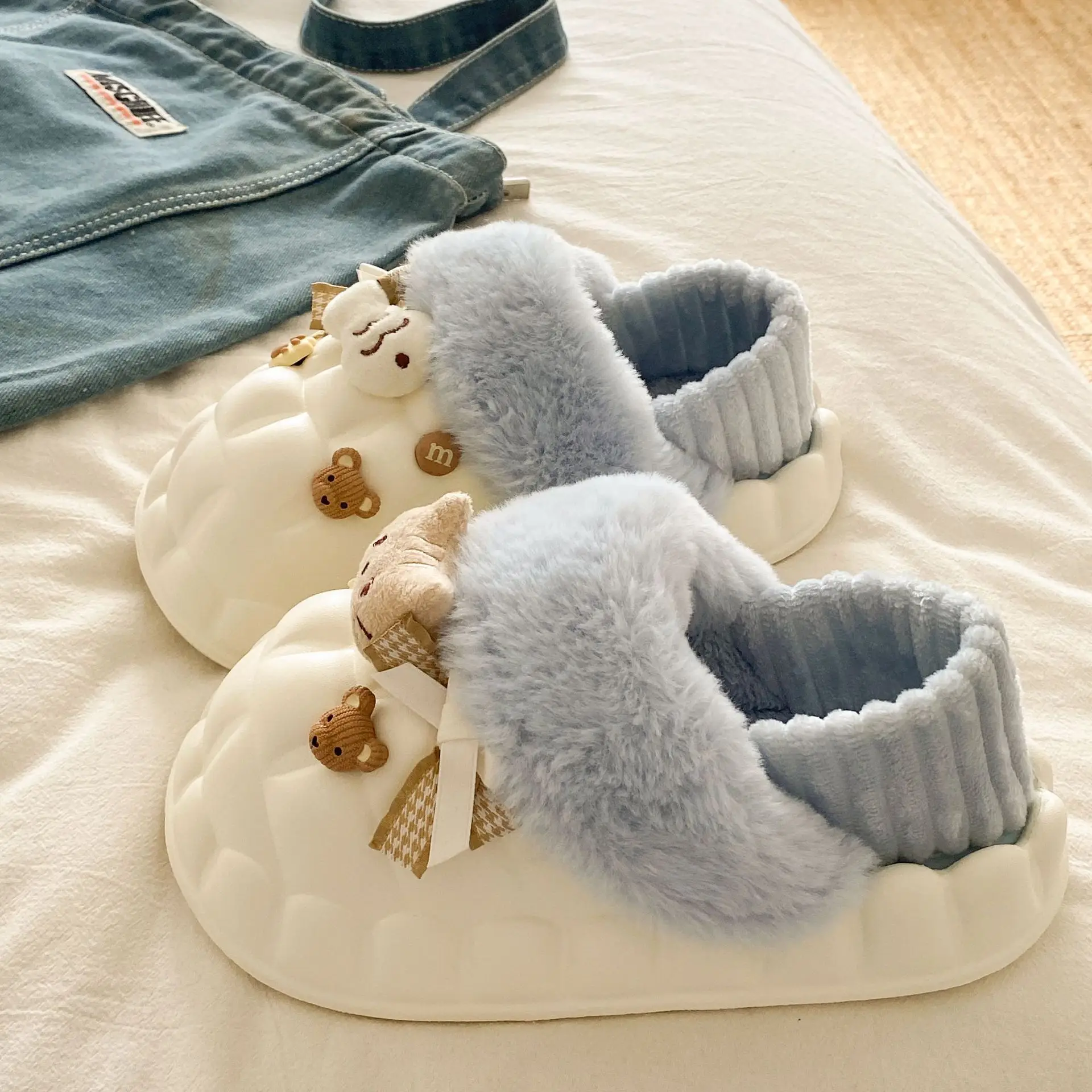Women Winter Fleece Slippers Pink Warm Non-Stinky - Image 5