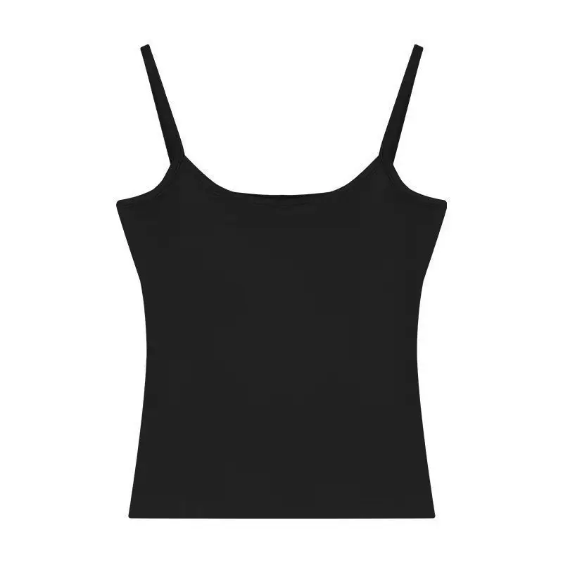 Early Autumn New Brushed Camisole for Women with Breast Pads, Sexy Slim Outer Wear and Thickened Design Top