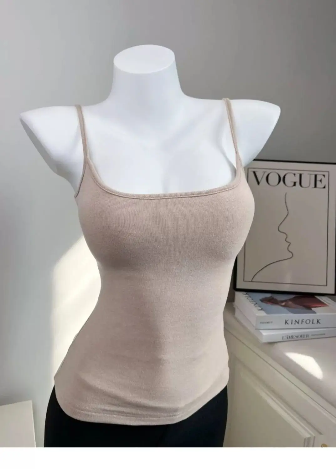 Early Autumn New Brushed Camisole for Women with Breast Pads, Sexy Slim Outer Wear and Thickened Design Top — feature 10