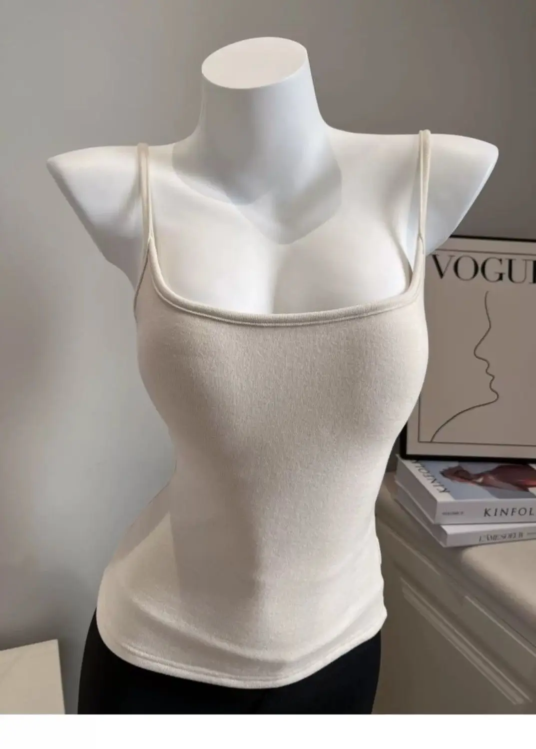 Early Autumn New Brushed Camisole for Women with Breast Pads, Sexy Slim Outer Wear and Thickened Design Top — feature 13
