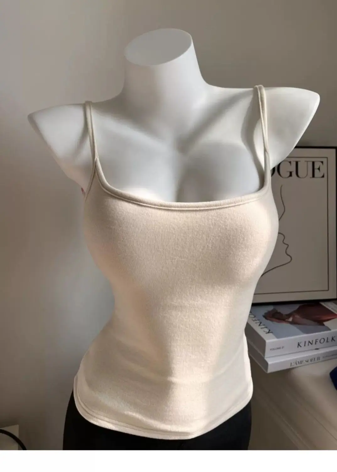 Early Autumn New Brushed Camisole for Women with Breast Pads, Sexy Slim Outer Wear and Thickened Design Top — feature 3