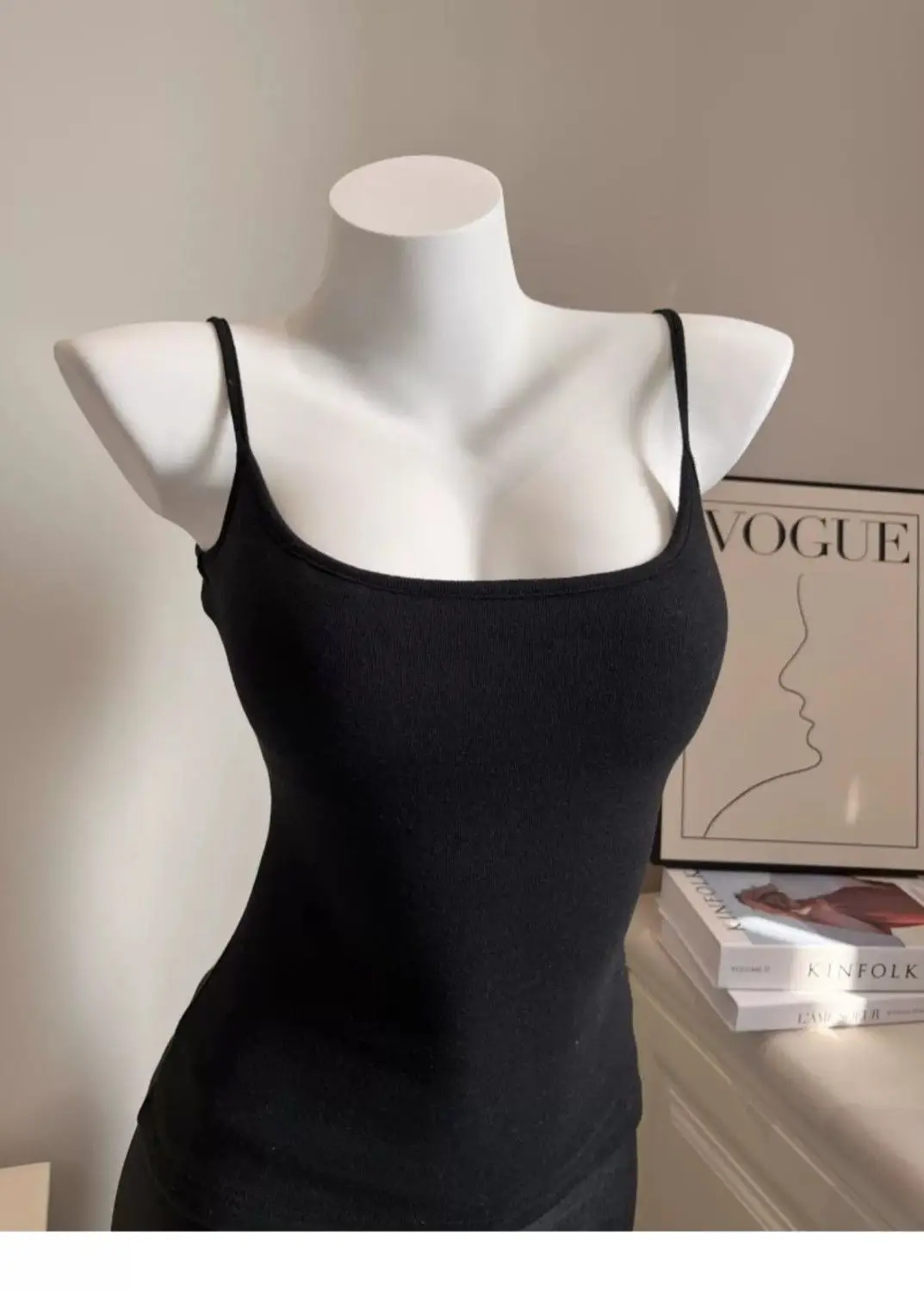 Early Autumn New Brushed Camisole for Women with Breast Pads, Sexy Slim Outer Wear and Thickened Design Top — feature 7