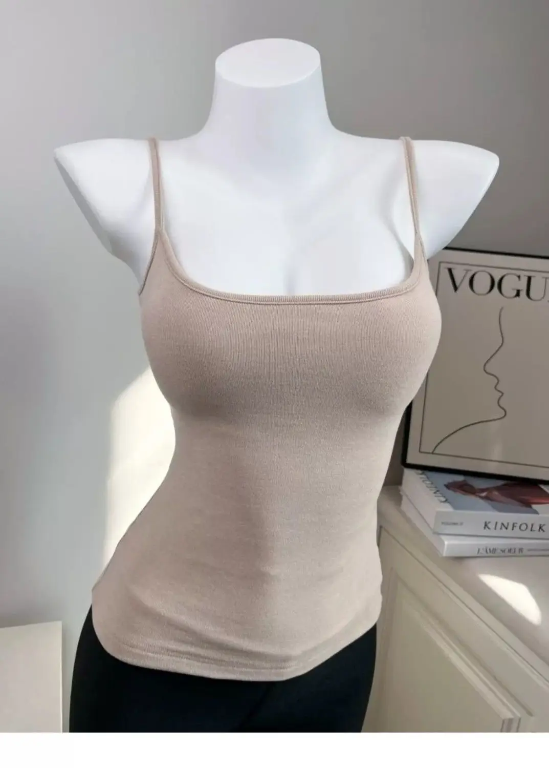Early Autumn New Brushed Camisole for Women with Breast Pads, Sexy Slim Outer Wear and Thickened Design Top — feature 9