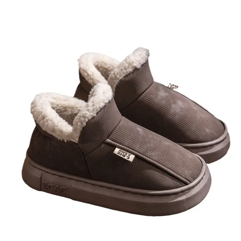 2024 New Style Bag-Heeled Cotton Slippers for Men, Winter Couples, Home Wear, Warm Non-Slip High-Top Cotton Shoes for Women - Image 9