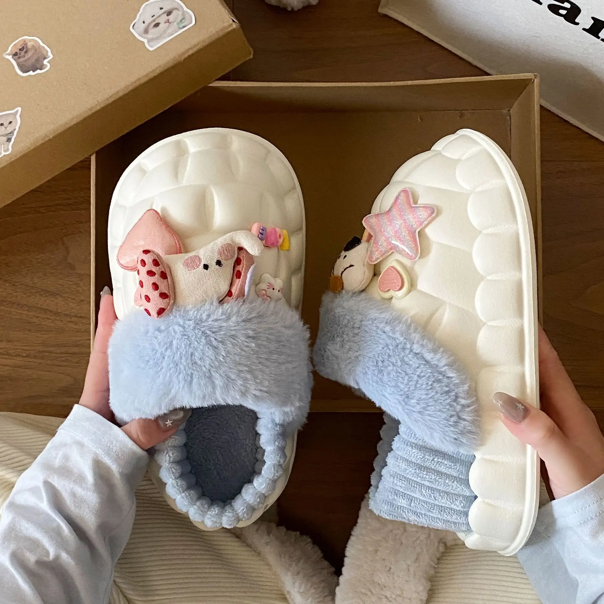 Cute Cartoon Slippers for Women Winter Warm Cotton - Image 8