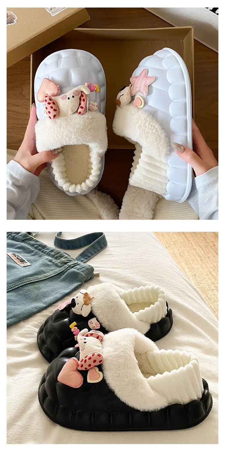 Cute Cartoon Slippers for Women Winter Warm Cotton — feature 16
