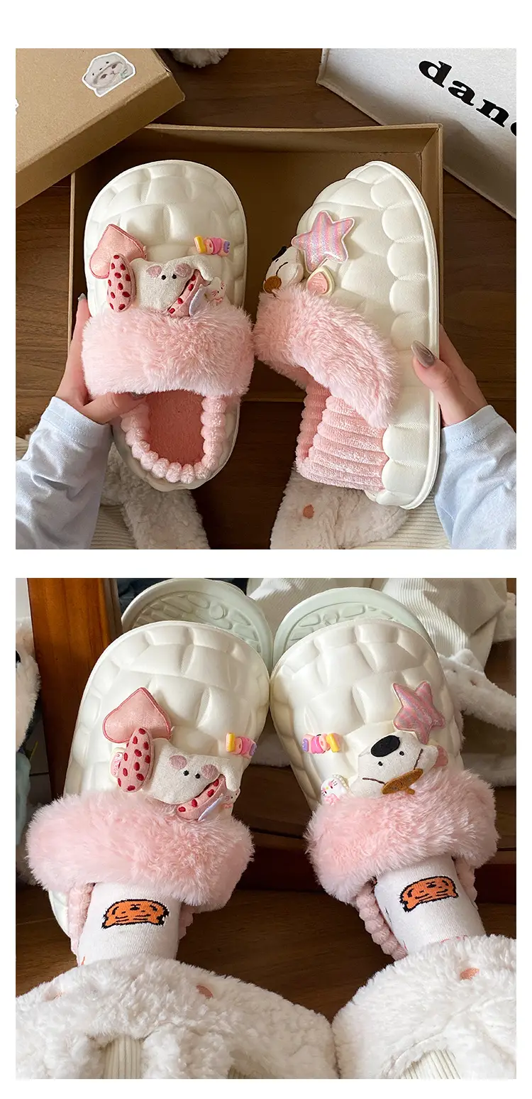 Cute Cartoon Slippers for Women Winter Warm Cotton — feature 19