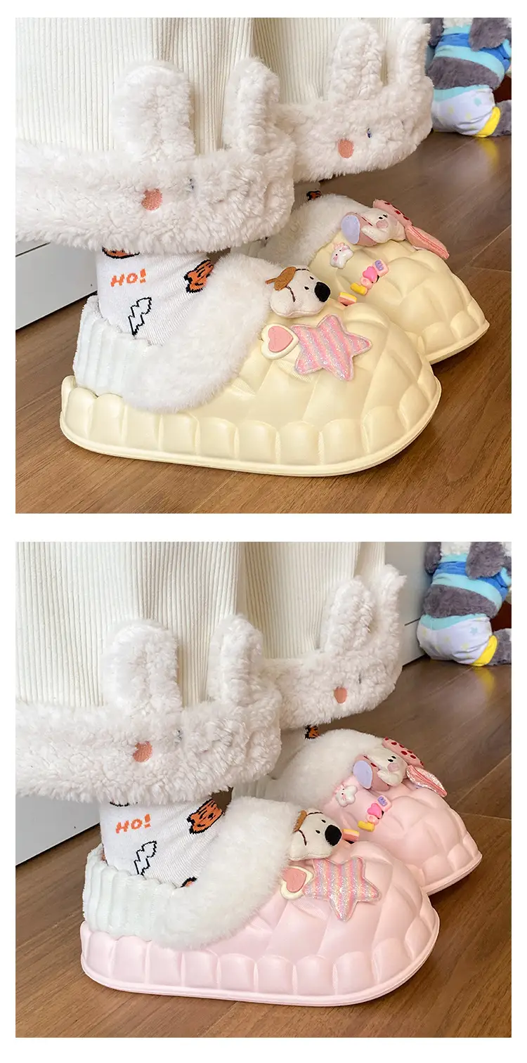 Cute Cartoon Slippers for Women Winter Warm Cotton — feature 21
