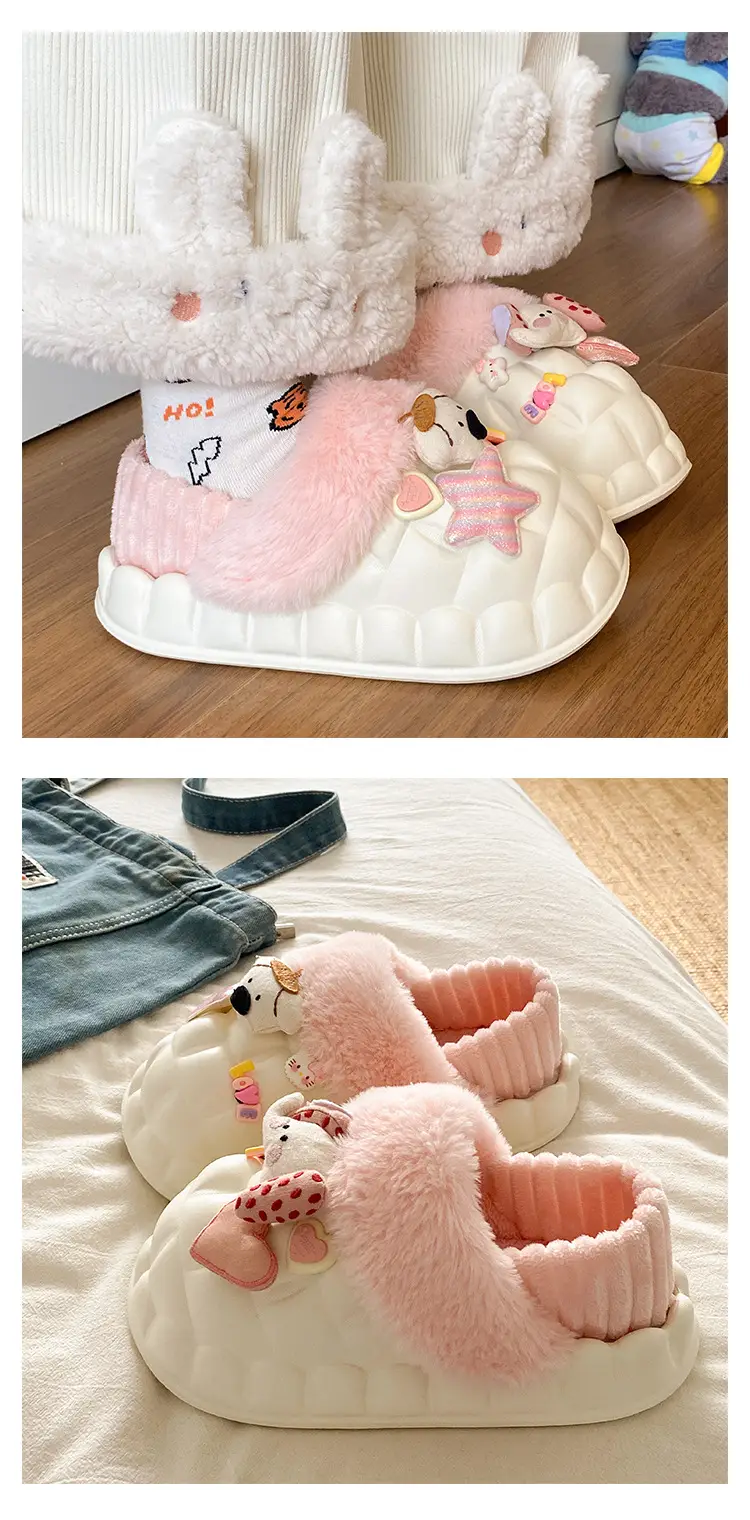 Cute Cartoon Slippers for Women Winter Warm Cotton — feature 22