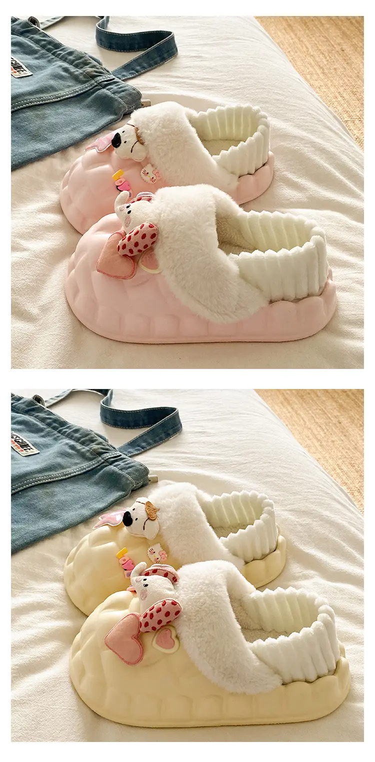 Cute Cartoon Slippers for Women Winter Warm Cotton — feature 23