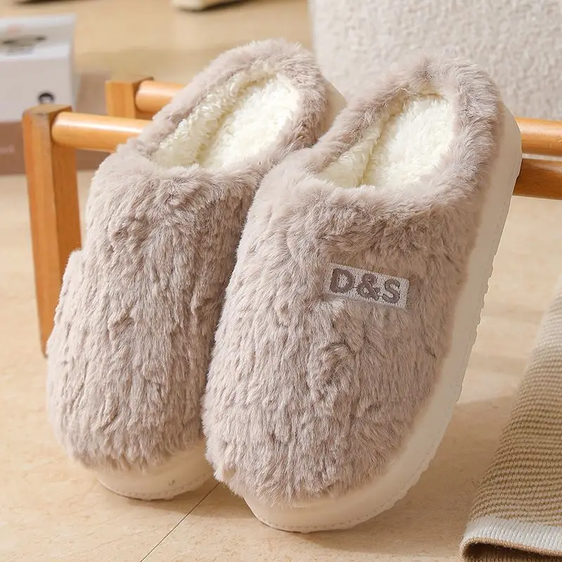 2026 New Cotton Slippers Women's Autumn and Winter Indoor Home Household Anti-Slip Warm Stuffed Slippers Baotou Men's - Image 10