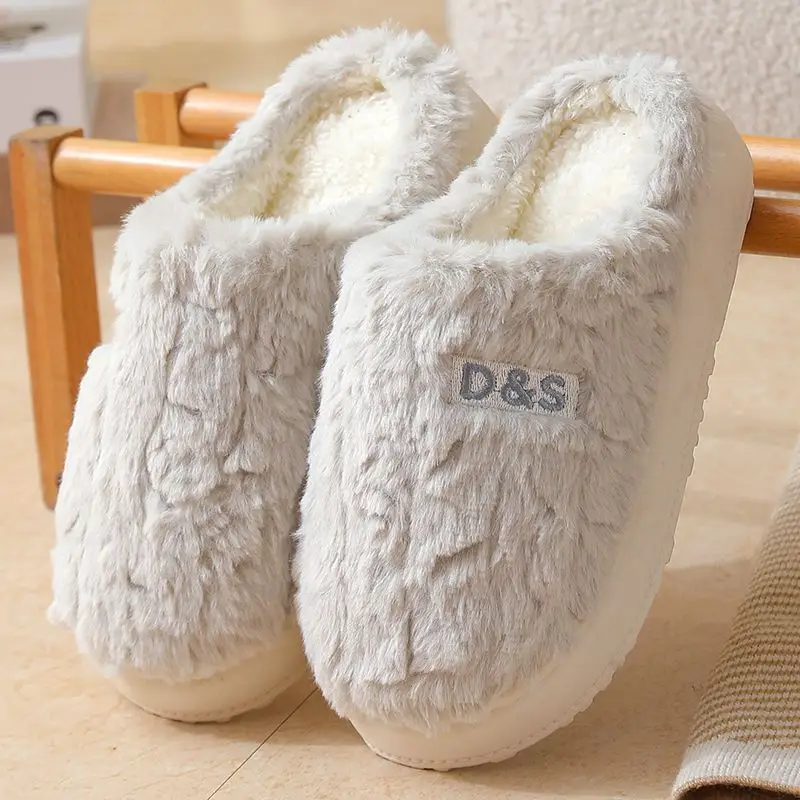 2026 New Cotton Slippers Women's Autumn and Winter Indoor Home Household Anti-Slip Warm Stuffed Slippers Baotou Men's - Image 9
