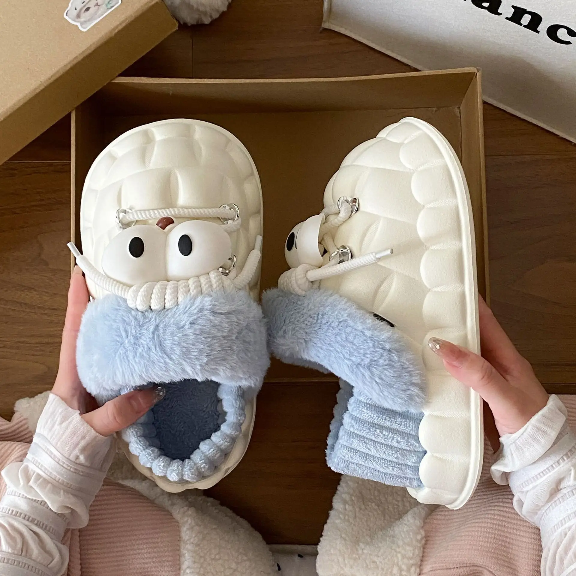 Eva Cotton Slippers for Women Winter Fleece Lined - Image 7
