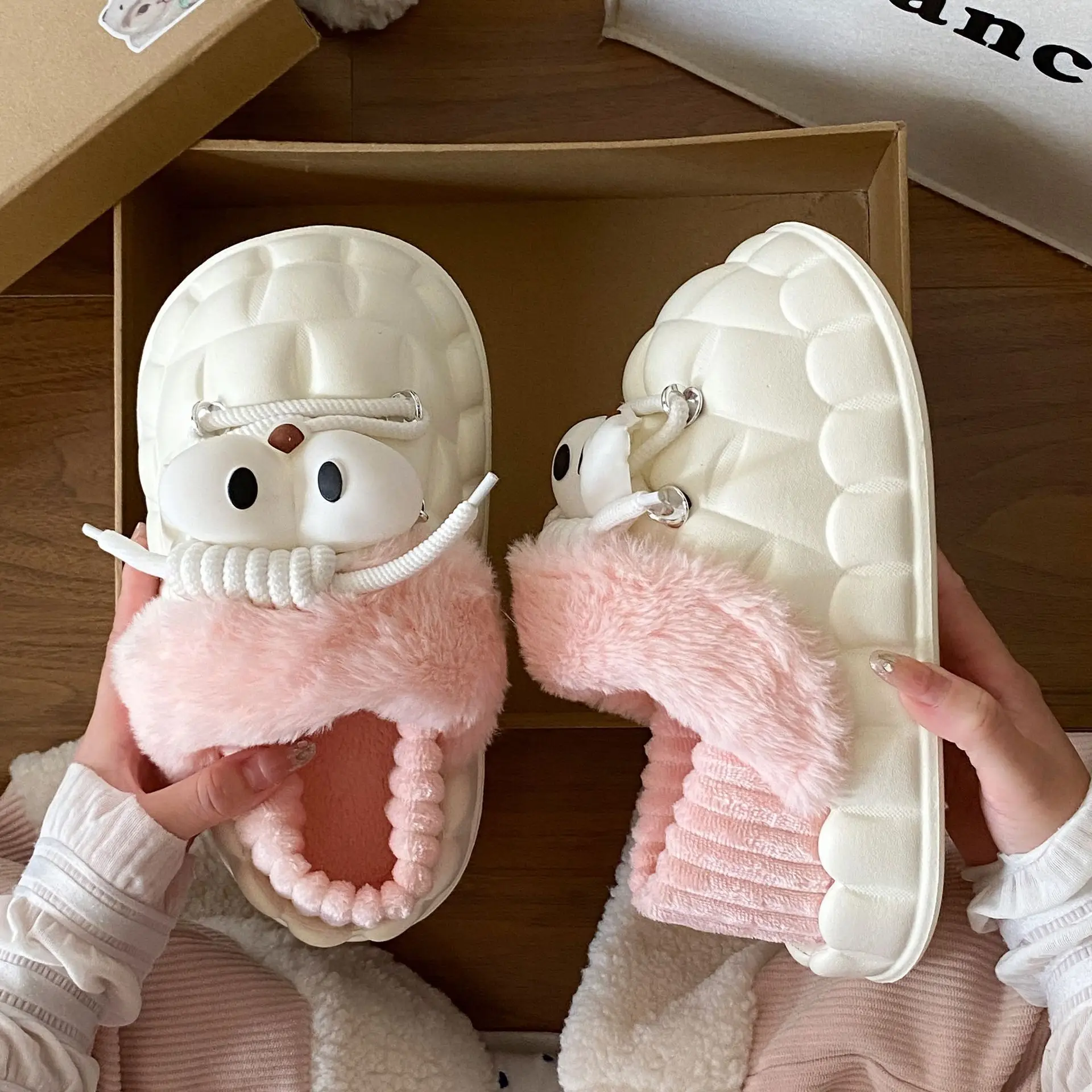 Eva Cotton Slippers for Women Winter Fleece Lined - Image 8