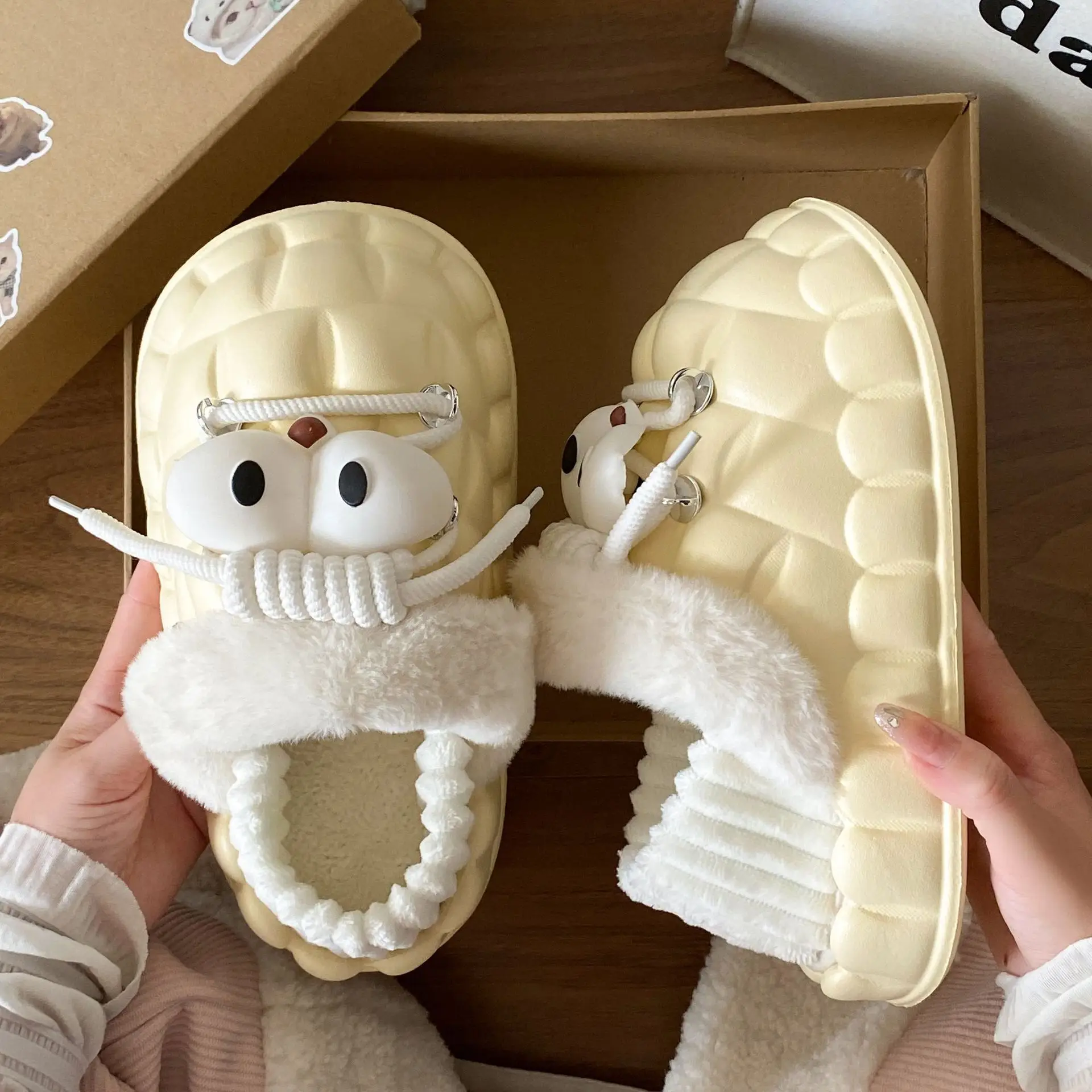 Eva Cotton Slippers for Women Winter Fleece Lined - Image 9