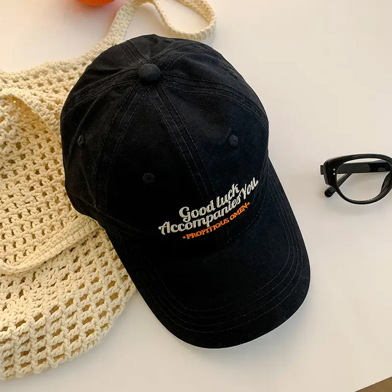 Women Red Embroidered Baseball Cap with Wide Brim - Image 2