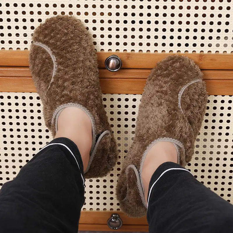 Women Velvet Slipper Pink Warm Winter Indoor Non-Slip