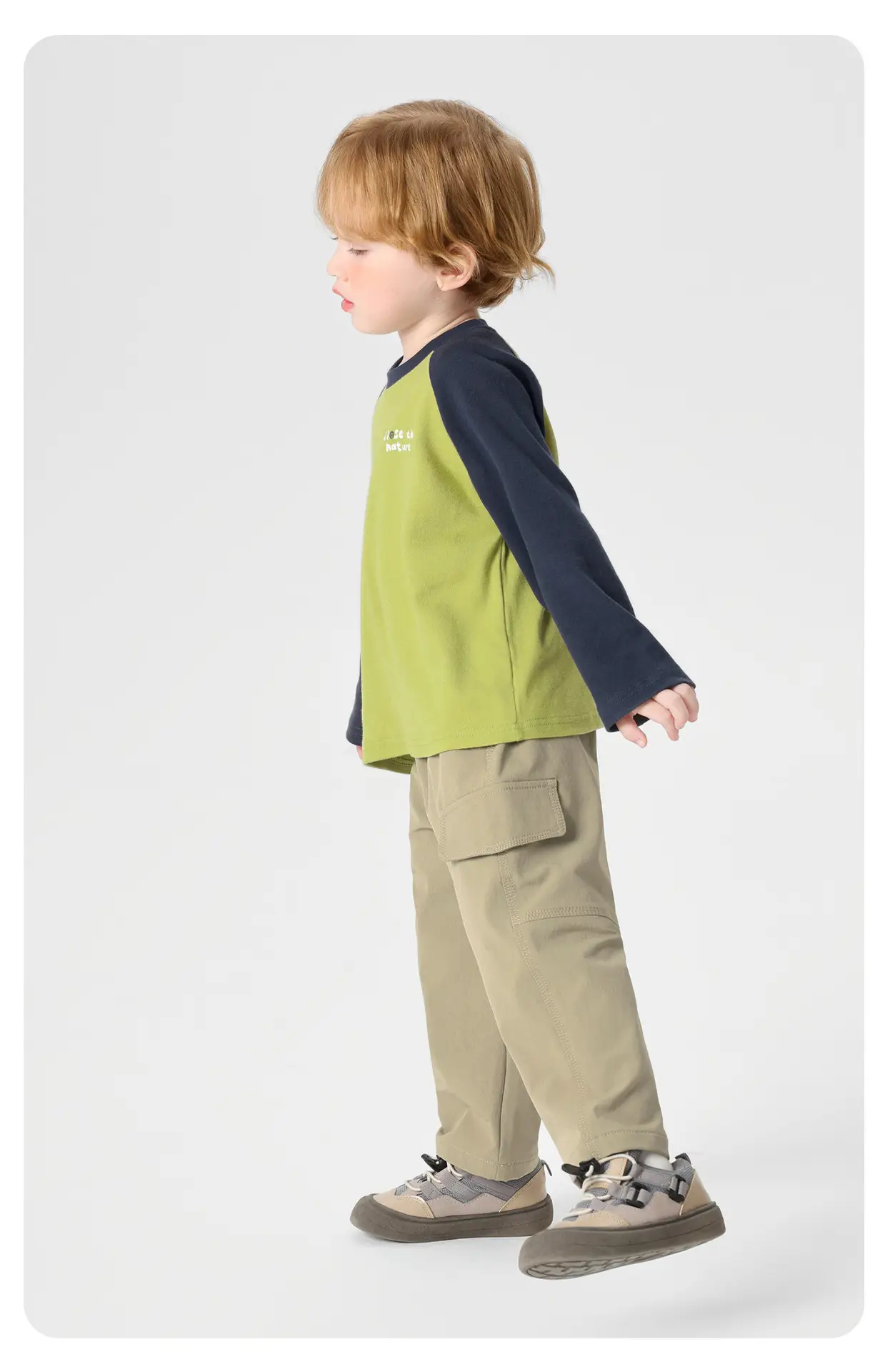 Right European Boys Pure Cotton Long Sleeve T-Shirt Green Blue — feature 15