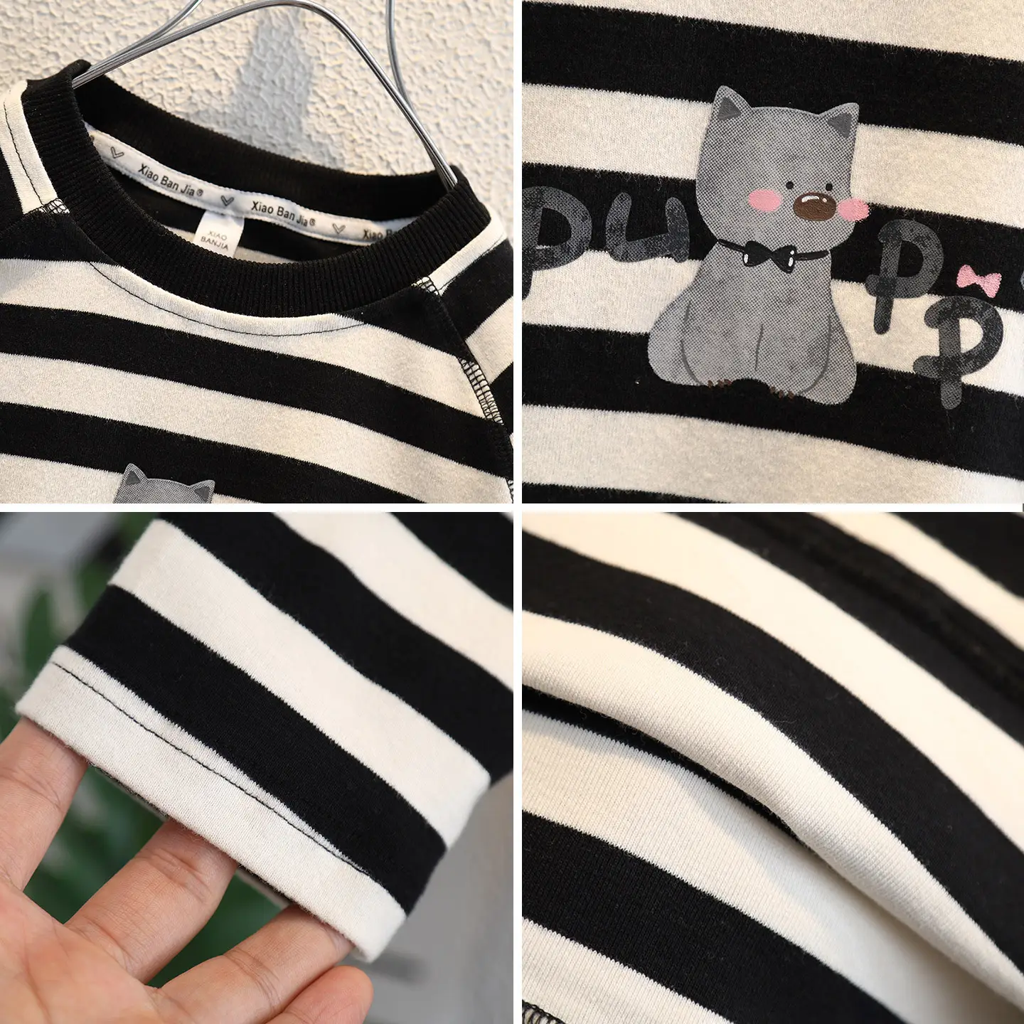 Boys Striped Long Sleeve T-Shirt Cartoon Base Baby Top