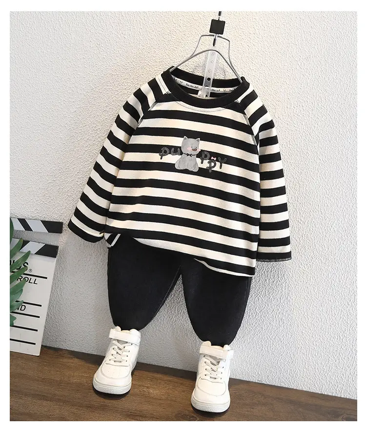 Boys Striped Long Sleeve T-Shirt Cartoon Base Baby Top — feature 7