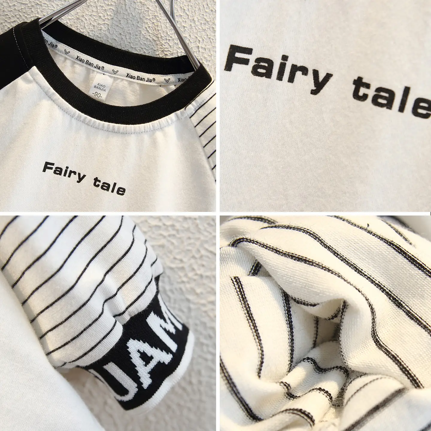 Boys Long Sleeve T-Shirt White Black Kids Casual Top - Image 5