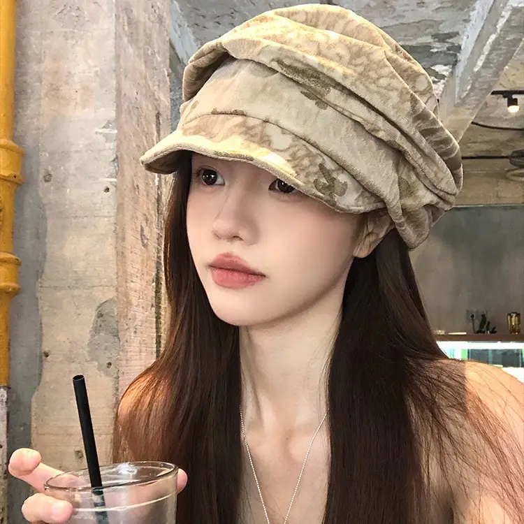 Vintage Pleated Beret for Women Melard Duckbill Slouchy Hat