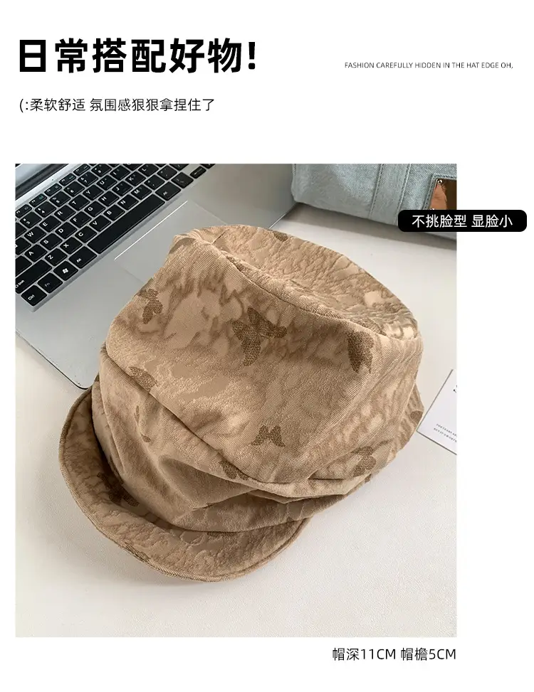 Vintage Pleated Beret for Women Melard Duckbill Slouchy Hat — feature 4