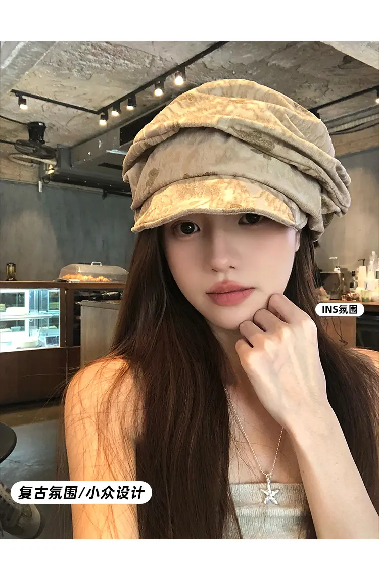 Vintage Pleated Beret for Women Melard Duckbill Slouchy Hat — feature 6