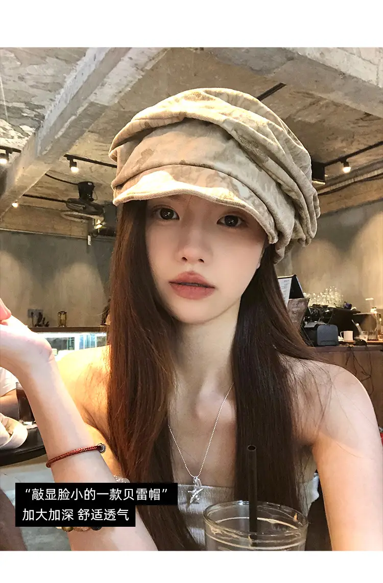 Vintage Pleated Beret for Women Melard Duckbill Slouchy Hat — feature 7