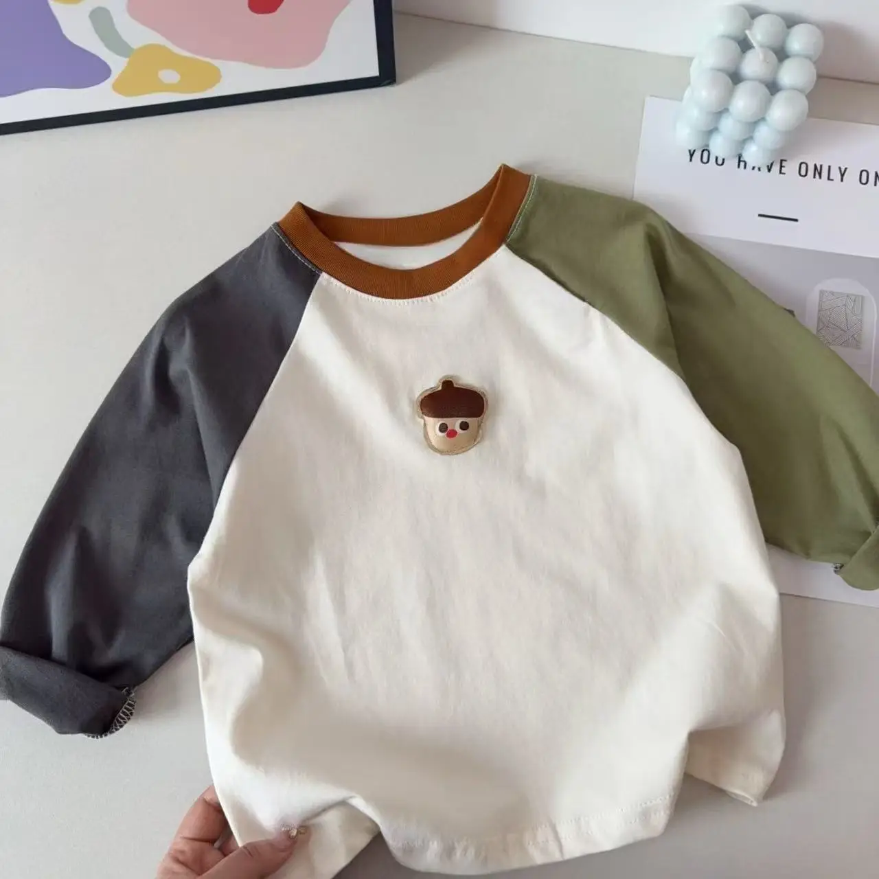 Children's Autumn Raglan Sleeve T-Shirt Top with Cartoon Print — feature 1