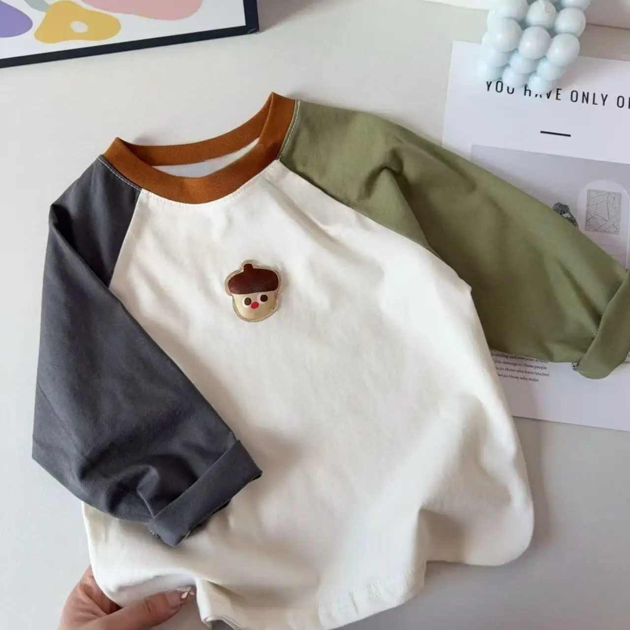 Children's Autumn Raglan Sleeve T-Shirt Top with Cartoon Print — feature 3