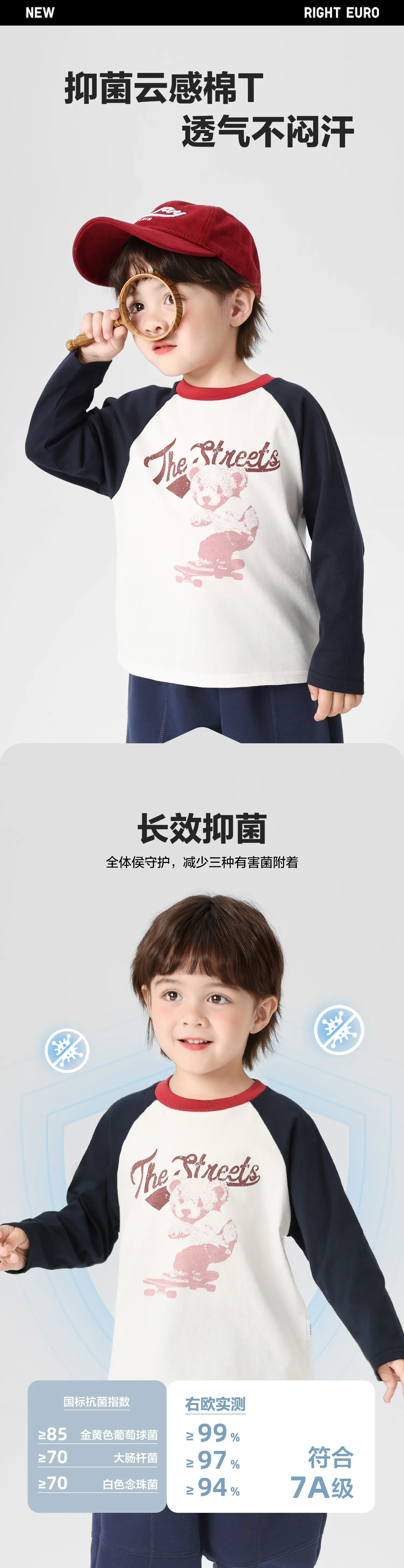 Right European Boys Cotton Long Sleeve T-Shirt Autumn Kids — feature 2